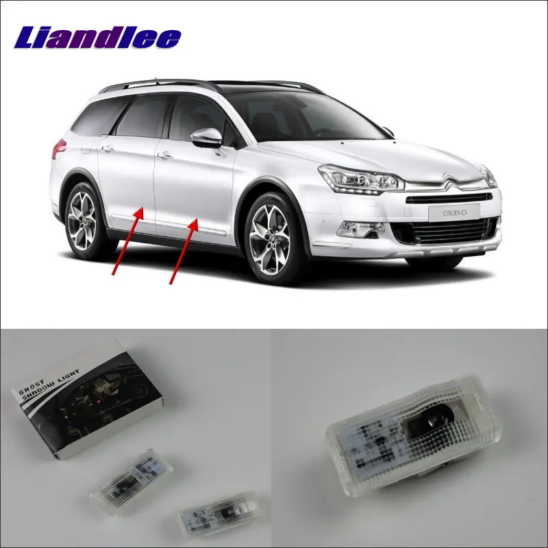 Liandlee Plug and Play автомобиля подножка двери фонари для Citroen C5 2001 ~ 2004/логотип бренда проектор Добро пожаловать свет светильник Тень призрака