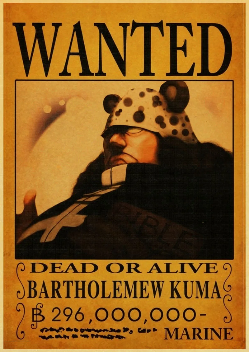 Японский Классический Аниме one piece Wanted Ретро плакат Обезьяна D Luffy Wanted винтажная настенная живопись стены комнаты художественные плакаты