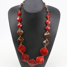 Новинка, длинное ожерелье с бусинами, модное весеннее акриловое геометрическое ожерелье с подвеской для женщин
