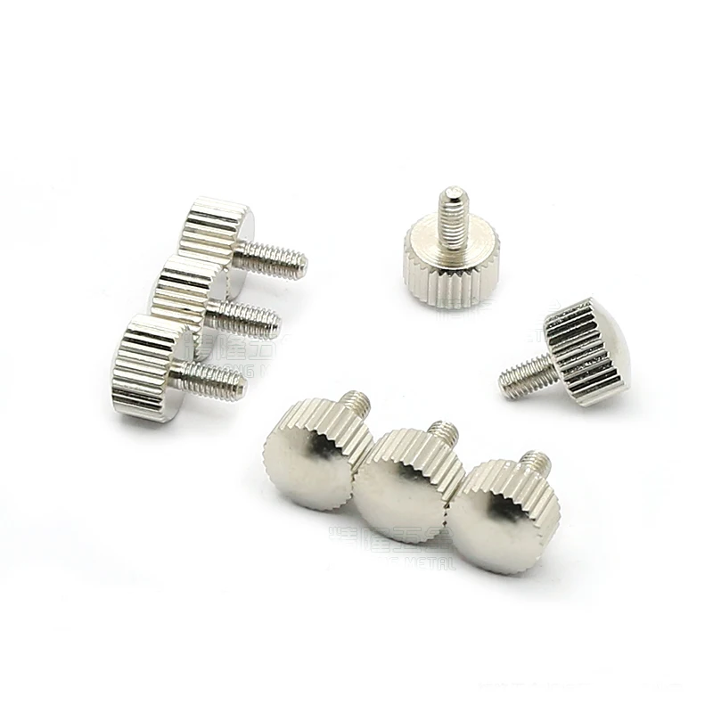 10Pcs M3x6mm Brass plated nickel Hand Twist Tightening screws Rotate