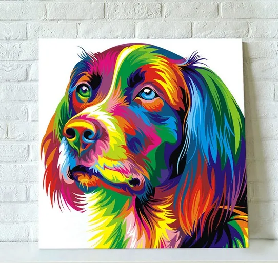 

2016 New Dog Canvas Living Room Oil Picture Watercolor Painted Animals Wall Art Unframed Home Decor