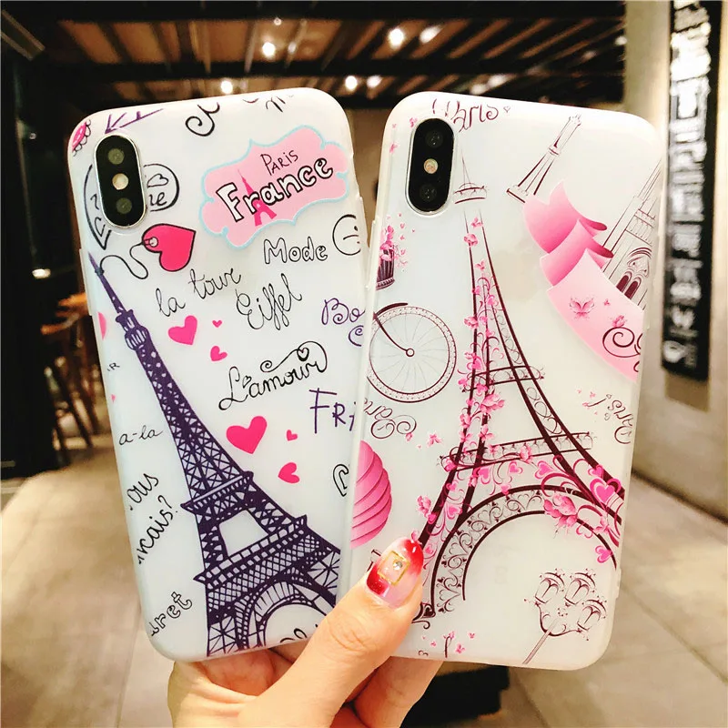 KIP7P1152_7_Flowers Pattern Soft TPU Case for iPhone 7 Plus
