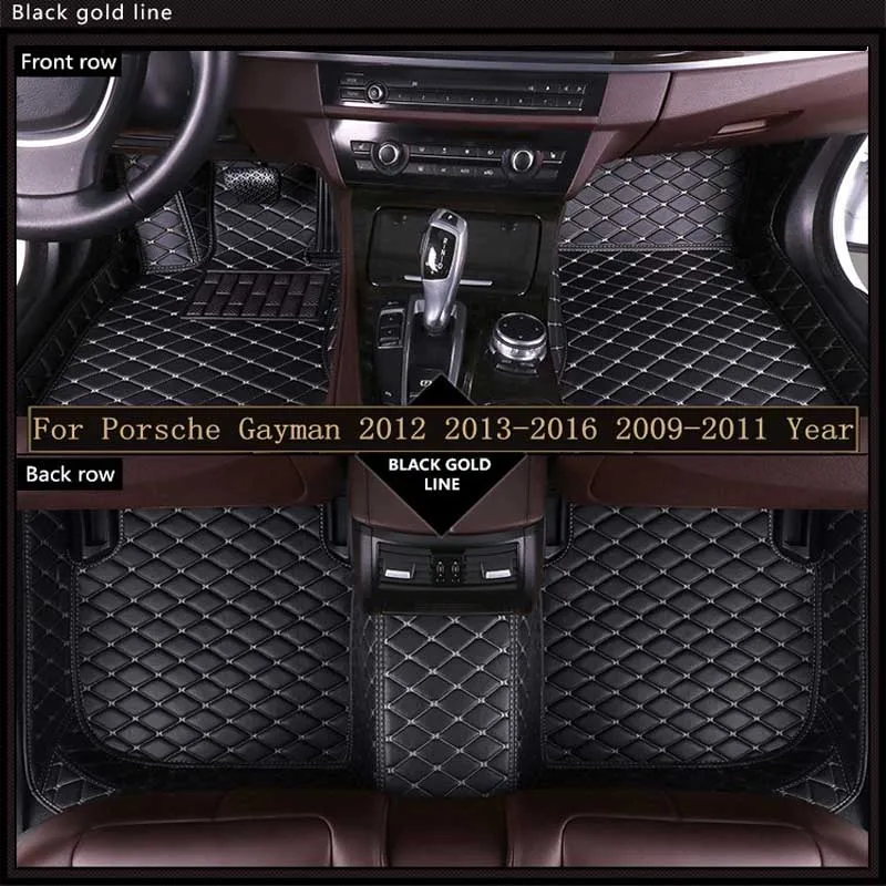 

New 3D Leather Car Floor Mats For Porsche Gayman 2012 2013-2016 2009-2011 Custom Auto Foot Pad Automobile Carpet Cover