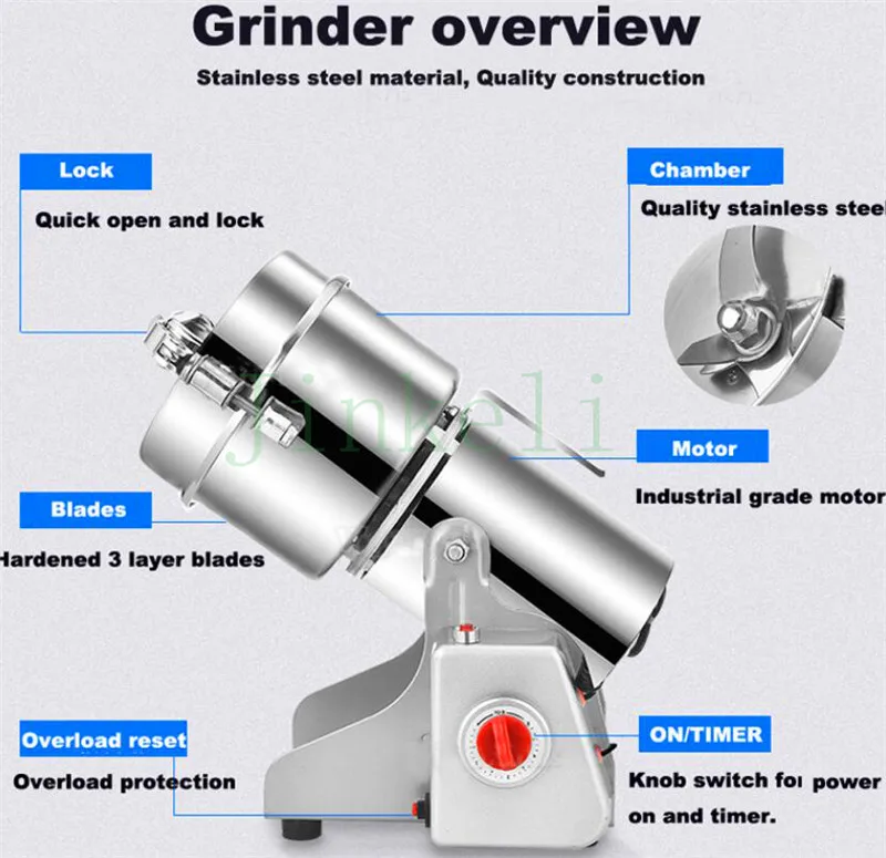 750 г качающегося типа мельница электрическая коммерческое и Домашнее использование Чили травы рисовый порошок мельница пищевой порошок шлифовальный станок