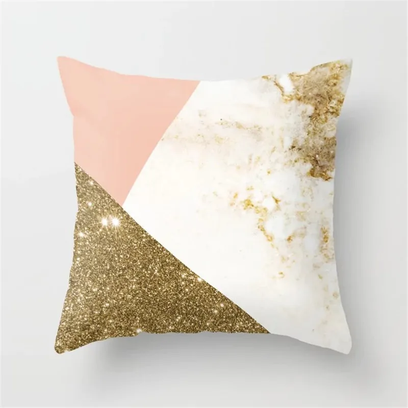 Marble Cushion Cover Granite Printed Lines Throw Pillow Cover Polyester Throw Pillow Covers Decorative Pillowcases Home Decor