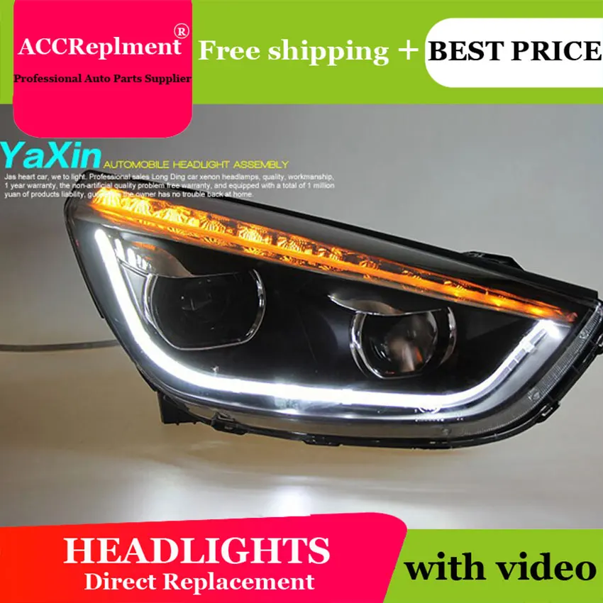 

AUTO PRO For hyundai ix35 headlights 2010-2013 For hyundai ix35 car styling LED light bar HID kit projector LED Blub