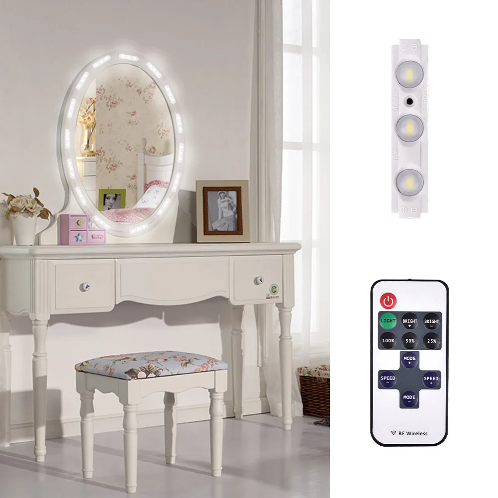 Laideyi 10ft 60led عدة ديي الغرور مرآة ماكياج مرآة الحمام الغرور الضوء الضوء مع البعيد التحكم ل هدية عيد