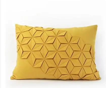 Современная неоклассическая ручная плиссированная желтая/синяя наволочка модель комнаты декоративная подушка для дивана