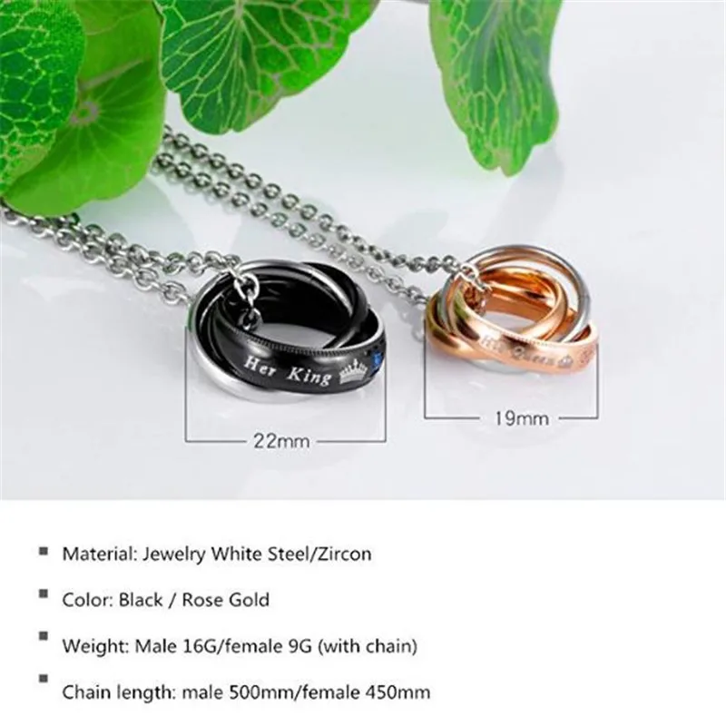 Его и ее соответствующие титана из нержавеющей стали его королева Король Корона