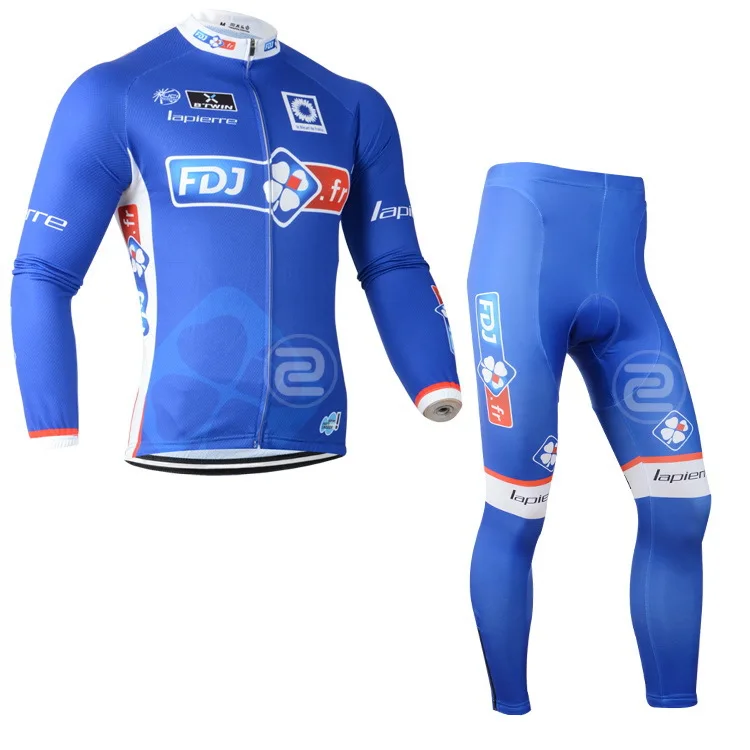 France FDJ 2014 Man's Autumn cycling jerseys and pants suit order 2 set save 10% FDJ_118 | Спорт и развлечения