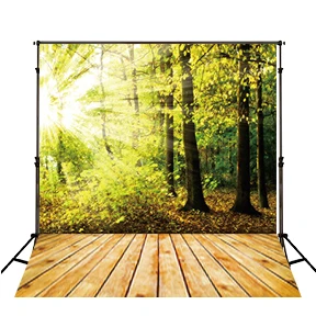 

TR Forest Sunshine Scenic Photography Backdrop Computer Printe Wood Floor Background Custom Natural View Child Backdrops Studio