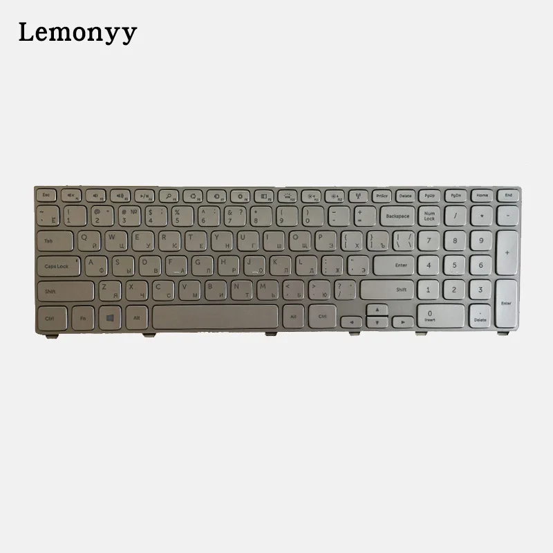  Russian for Dell Inspiron 17 7000 7737 Laptop Keyboard Backlit SILVER RU Teclado 0XVK13 MP-13B53SUJ