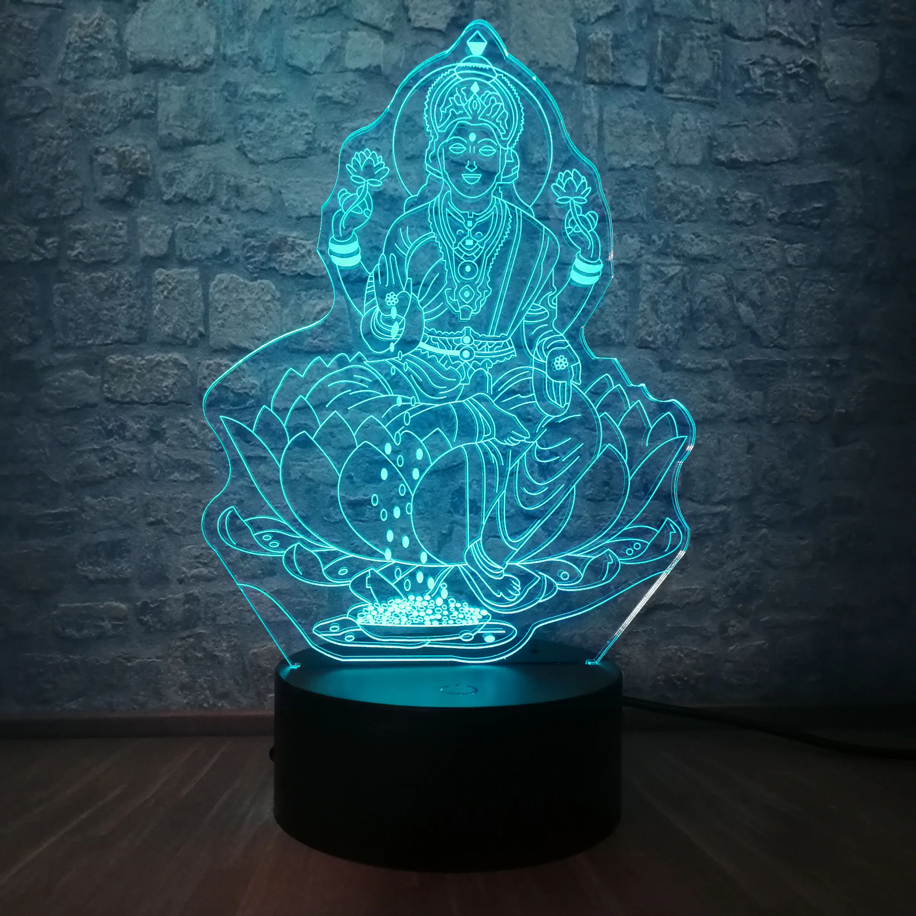 Будда 7 цветов меняющая ночную лампу 3D визуальная Иллюзия светодиодный атмосферная настольная лампа Bulbing свет для фестиваля подарки украшение дома