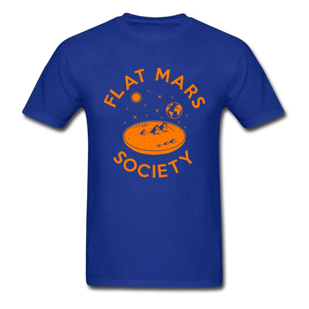 Flat mars society Pure Cotton Top T-shirts for Adult Short Sleeve Crazy Tops Tees Plain Summer Round Neck Tees Normal Flat mars society blue