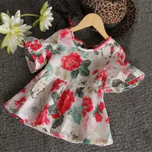 Cute Baby Kids Girls Casual Flower Floral Flouncing Shirt Tops Blouses Dresses 1 6 Year