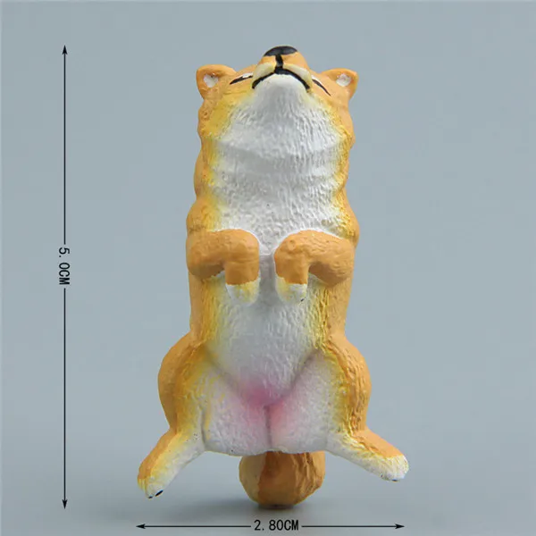 Cute Lazy Sitting Pets Animals Tiger Rabbit Dog Cat Lifelike pvc toys fridge magnets - 10