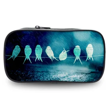 

BAOBEIKU 2017 New Birds Creative Pencil Coin Bag Large Capacity Case Pen Bag Office School Supplies for Boys Girls Kids Student
