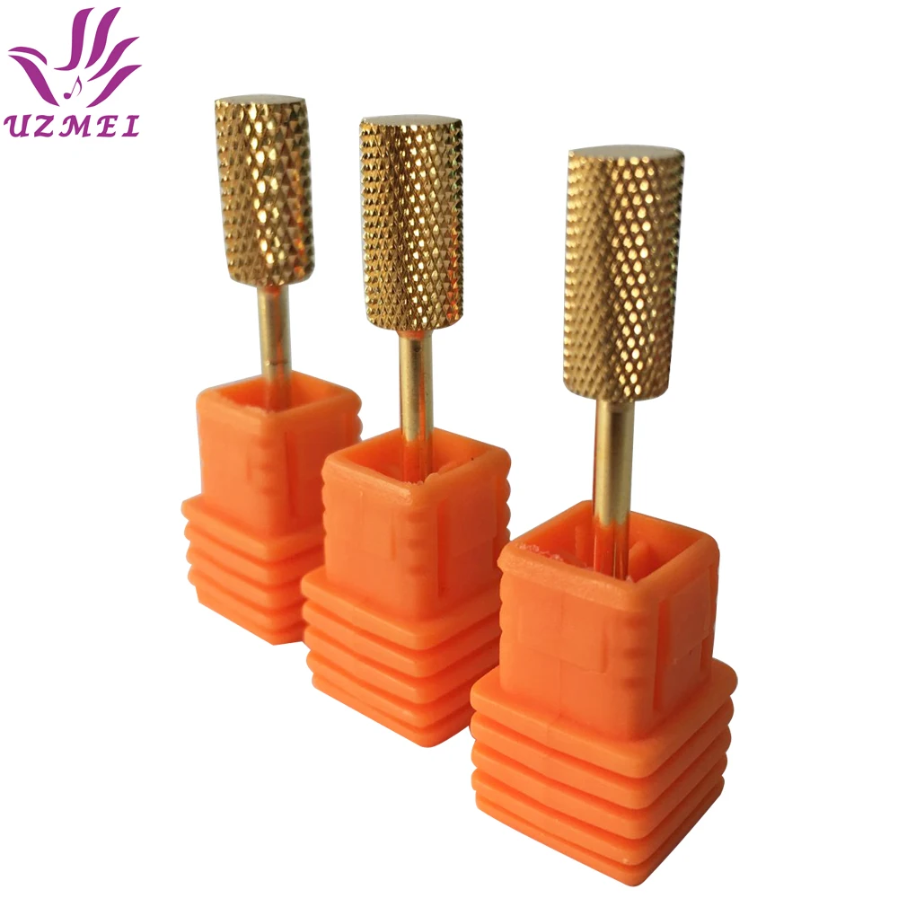 

Gold Carbide Smooth Top Burr nail drill bit Metal Bits 3/32" Manicure machine Electric Nail Drill Accessories Nail art tool