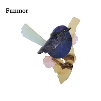 

FUNMOR Cute Acrylic Fat Sparrow Bird Shape Brooches Handmade Resin Animal Brooch Women Kids Banquet Jewelry Lapel Hijab Pins