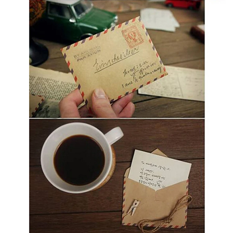 10 мини модные милые корейские канцелярские принадлежности Kawaii для карт воздушная почта изображения конверты Мини Ретро Винтаж Париж Бумажный Конверт