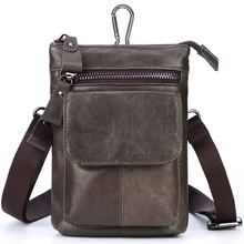 Мужские сумки на пояс из натуральной кожи, поясная сумка для путешествий, пояс с петлями, сумка на бедро, кошелек, чехол для телефона, винтажные мужские сумки через плечо