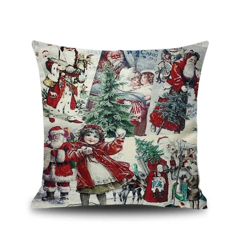 1 шт. Подушка Чехол Санта Клаус принт старика диван-кровать наволочка для домашнего декора Спальня чехол для подушки с Рождеством 44x44 см - Цвет: Style  4