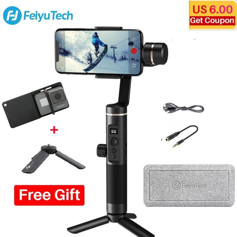FeiyuTech Feiyu SPG2 3 оси Ручной Стабилизатор брызг Gimbal для iPhone XS MAX 8 VIVO samsung S9 Gopro 7 6 5 Экен