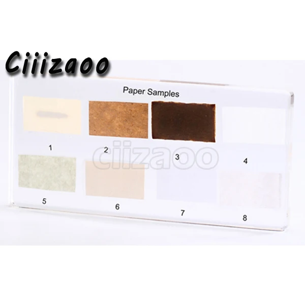 

Paper Samples Specimen paperweight Collection embedded In Clear Lucite Block Embedding Specimen