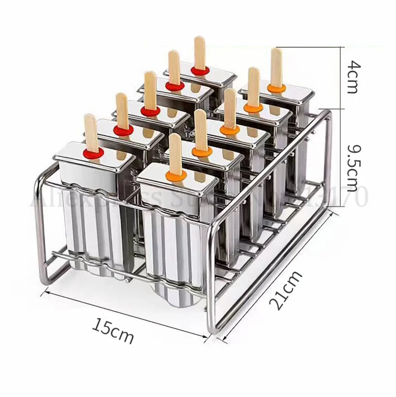 10 шт./партия лед поп плесень дома DIY эскимо прочный Нержавеющая сталь мороженое плесень Лолли с палкой держатель