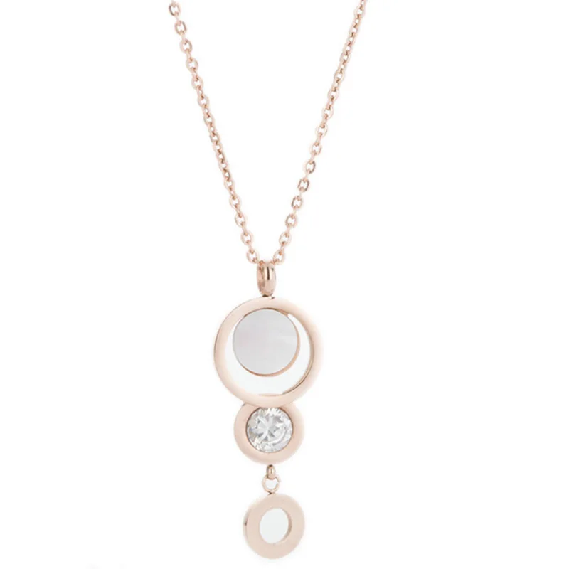 Женские кулоны с кристаллами NIBA 3 круглых кулона из нержавеющей стали 316L|necklace