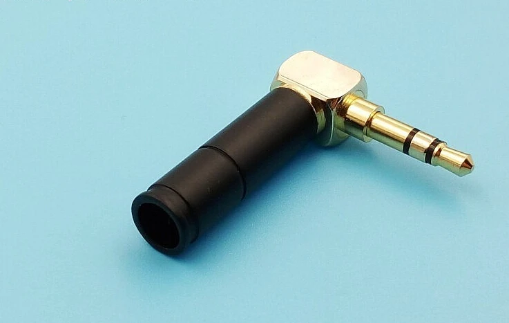 super qualily carbon black Gold plated 2 4mm 4 pole headphone jack audio plug for 6mm cable 20pcs