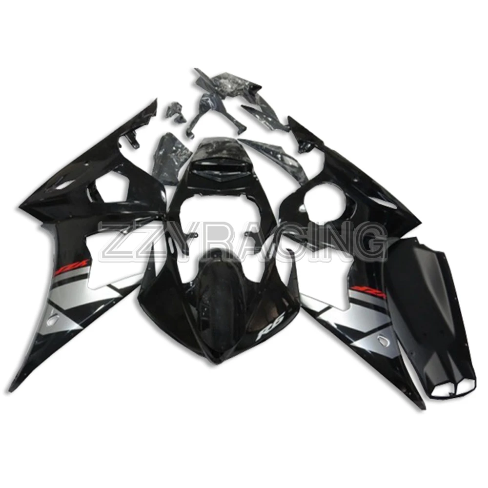 

Injection Fairings for Yamaha YZF-600 R6 2003 - 2005 2004 Complete Panels Kit 03 04 05 ABS Plastic Body Work Silver Black