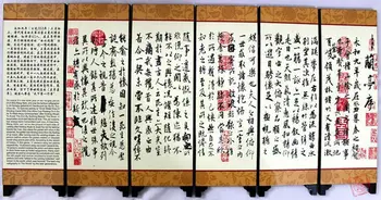 

China collection Lacquer ware painting crane folding screen-Orchid Pavillion Series