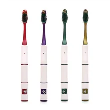 4 шт./упак. Двойной Ультра мягкий бамбук древесный уголь нано зубная щетка белый зуб зубная щетка для личного ухода зубная щетка
