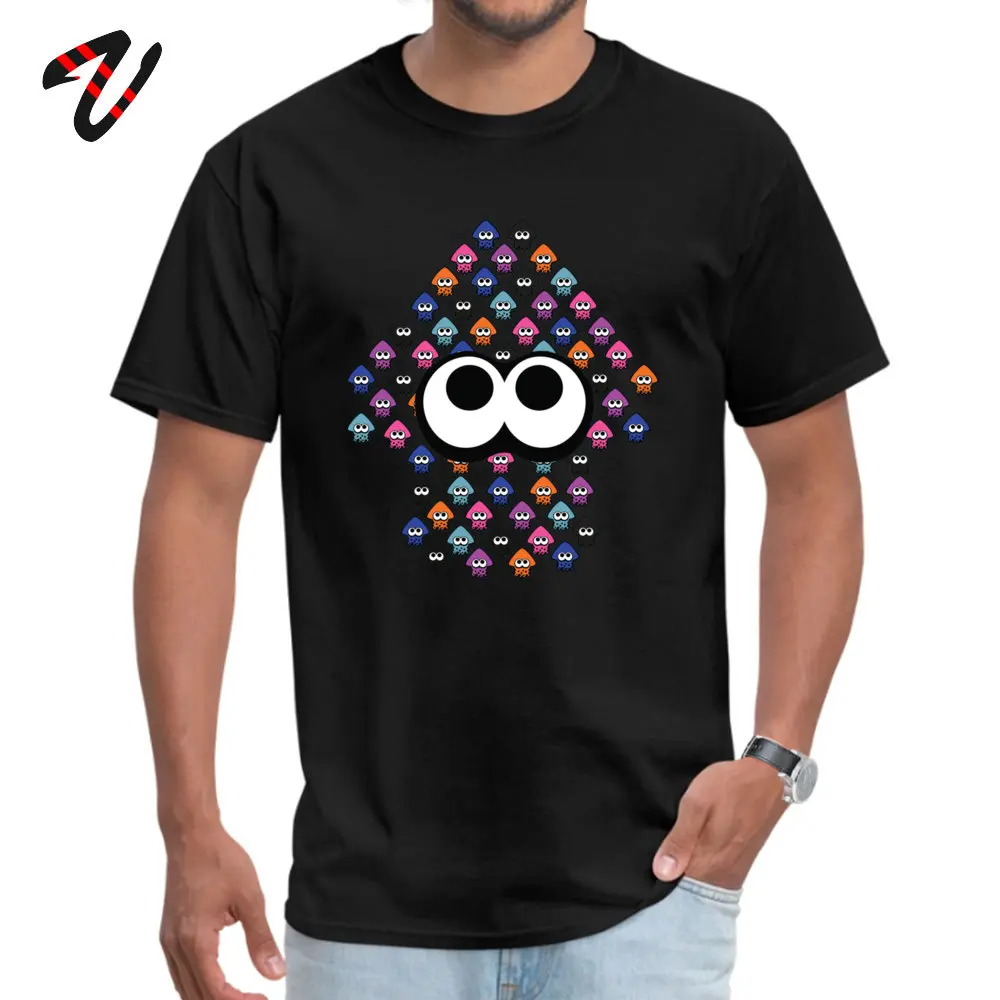 Group Top T-shirts Simple Style Short Sleeve Slim Fit Round Collar 100% Cotton Fabric Tees Summer Tshirts for Men VALENTINE DAY Splatoon Inspired Squid made of Squid 702 black