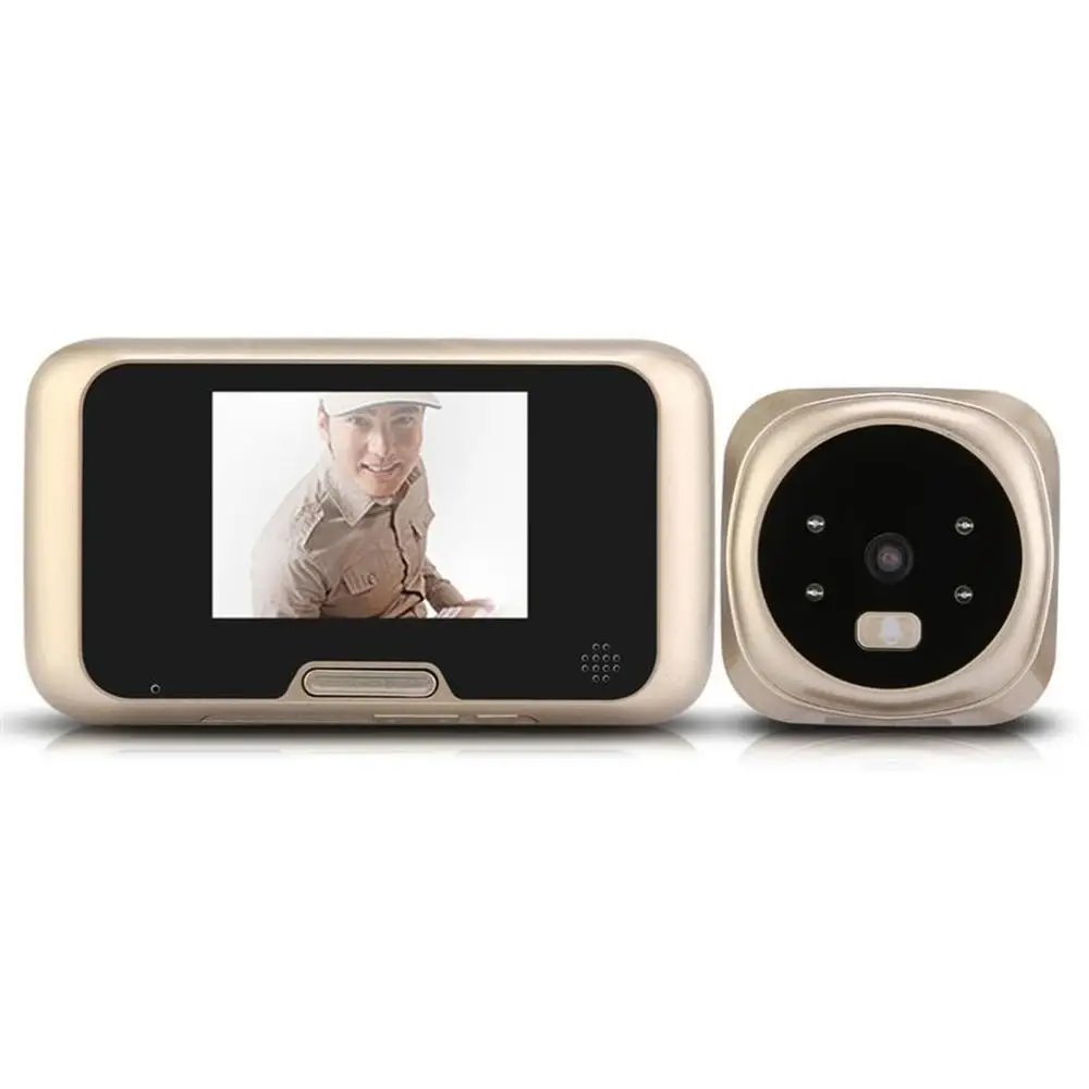 3 inch LCD Digital Wireless Video Doorbell Security Zoom Camera Night Vision LED TF-card 32 Chimes 3 AA Battery Powered Suppies