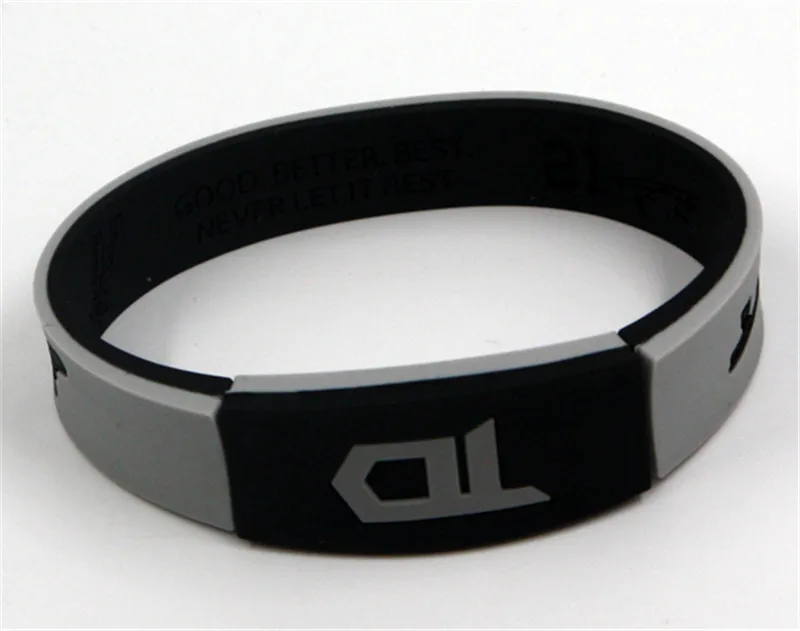 

12pcs top quality silicone power bracelet rubber wristband basketball sports bangle as duncan fans gift