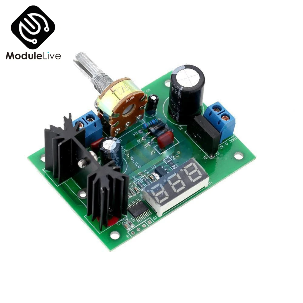 

LM317 DC Buck Step Down Adjustable Voltage Regulator Module LED Voltmeter Buck for Arduino 2A DC 0-30V AC 0-22V To 1.25-28V