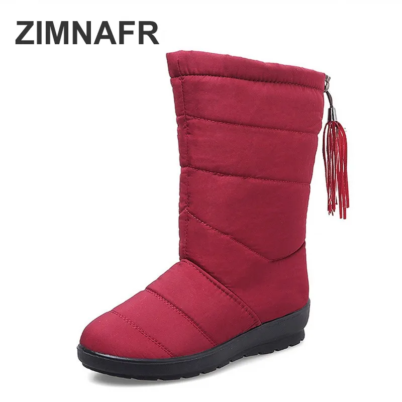 

ZIMNAFR BRAND SNOW BOOTS WOMEN HIGHT BOOTS WATERPROOF ANTISKID KNEE HIGHT BOOTS FLAT PLUS SIZE WOMEN SNOW BOOTS