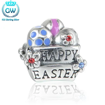 

Sterling Silver Jewelry Happy Easter Bunny Charm 2015 New Fashion Luxury Wedding Bracelets Bangles Beads & Jewelry Making D132