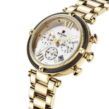 

Fashion Retro Luxury Watches Women Sports Date Watch Quartz High Quality Casual Waterproof Exquisite Wristwatches Gift for Wife