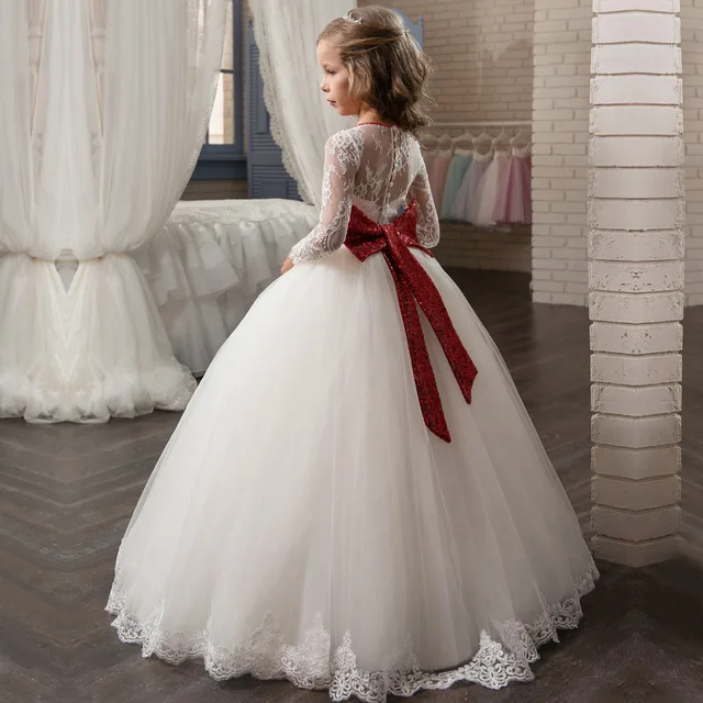 Wedding Dresses with Crystal Floral Belt Ball Gown