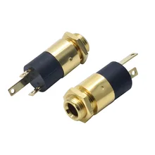 Prise casque 3.5 femelle, 10 pièces, PJ392, PJ-392 MM, connecteur droit, Interface stéréo 3 pieds, plaqué or