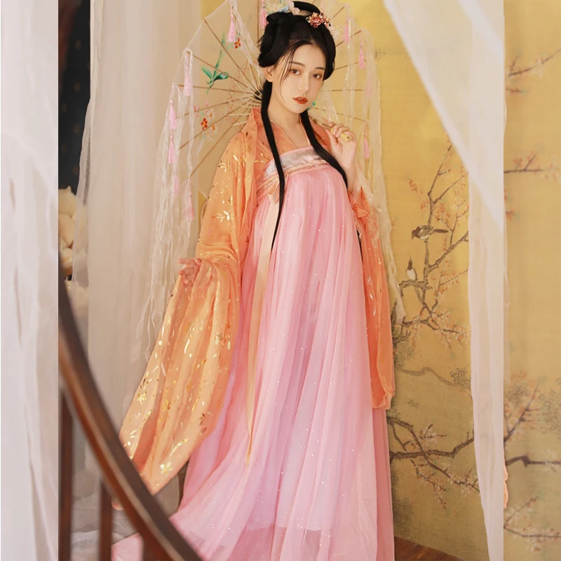 

New Hanfu Chinese Chinese Costume Pink Fairy Dress 2PCS Suit Cosplay Costume Adult Festival Outfit Stage Wear Hanfu Women BL1983