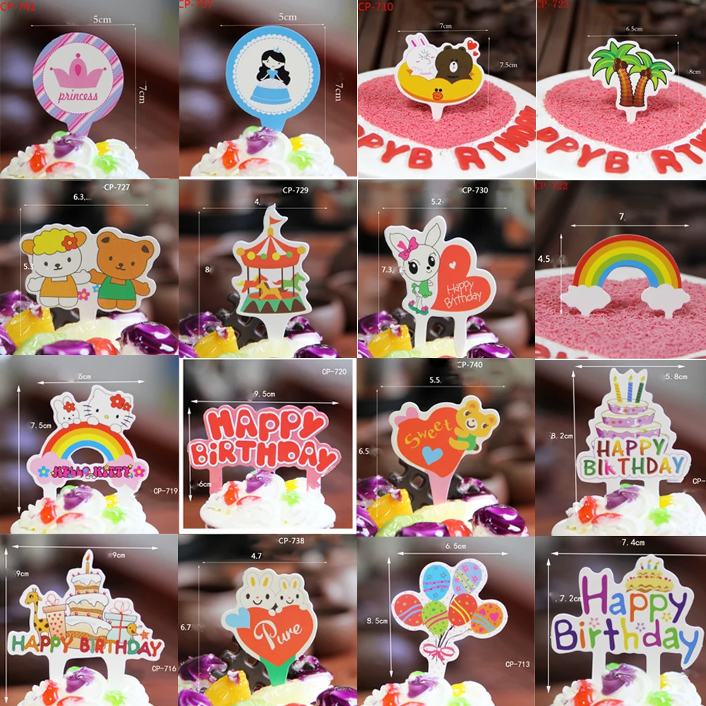 50 шт. торт украшения для кексов торт карты день рождения украшения Дети девичник Baby Shower Boy аксессуары для девушки