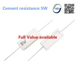 10 шт. устойчивость к цементу 5 Вт 5ohm 5 15 20 75 100 150 200 220 330 1 К 10 К Ом 5R 15R 20R 75R 100R 150R 200R 220R 330R 1kR 10KR 5% 5 Вт