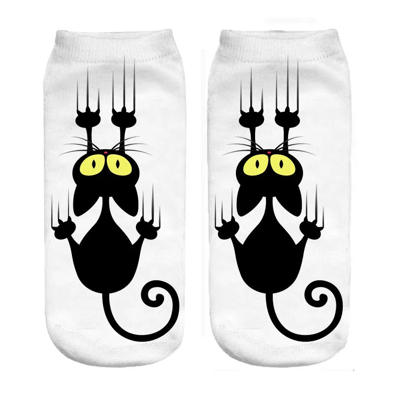 

2018 New Halloween Cat pattern boy and girl's 3D printing socks