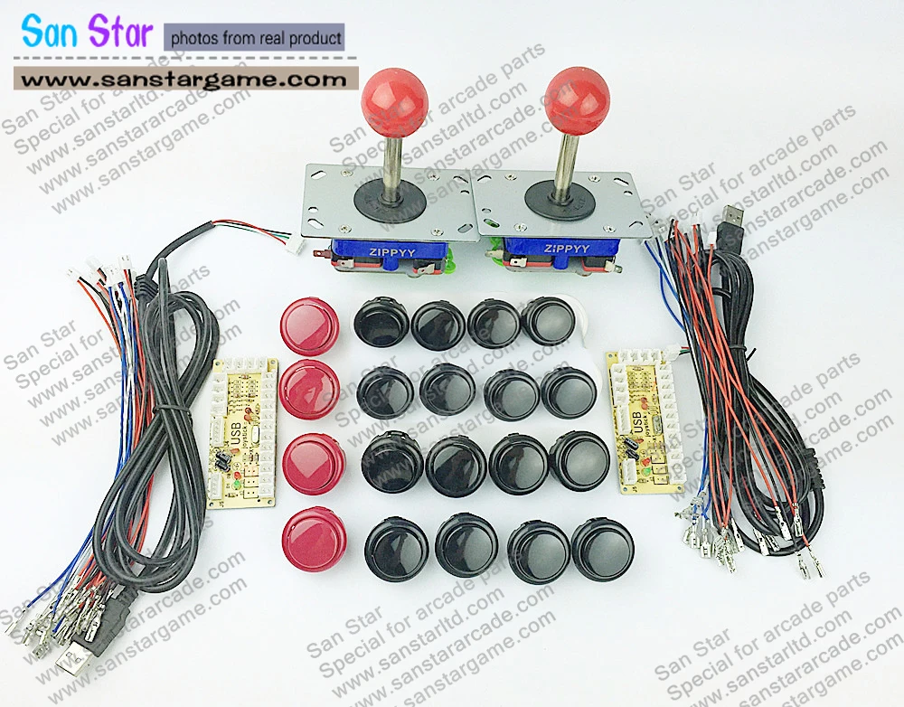 Free Shipping 2 Players Arcade DIY Kits for Arcade Game Machine Arcade Controller Joystick Push