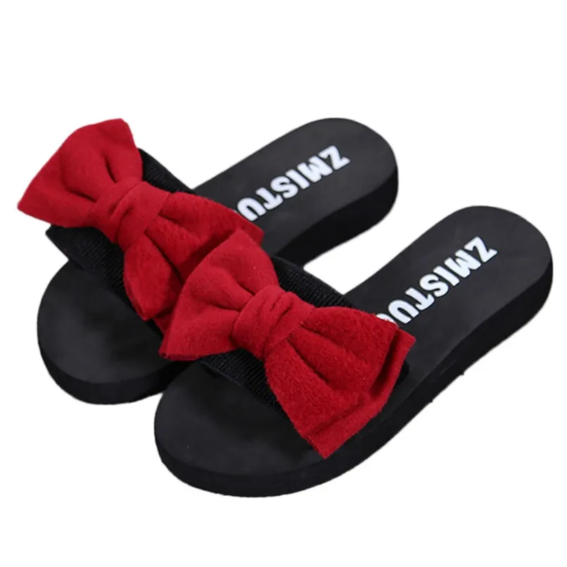 

Slippers Women Summer Bow Summer Sandals Slipper Indoor Outdoor Flip-flops Beach Shoes Female Fashion Shoes #A
