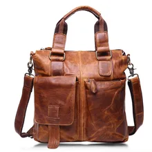 Высокая-конец бизнес-натуральная кожа сумки из натуральной кожи мужская, из бычьей кожи на плечо сумка через плечо в стиле ретро большой емкости коричневая сумка через плечо/хаки